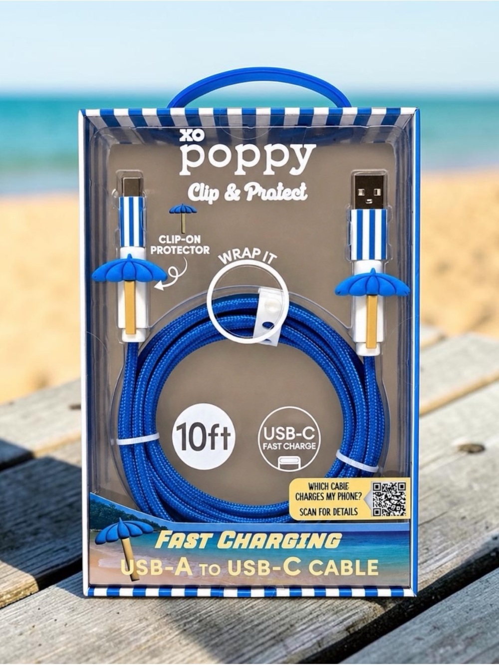 XO Poppy 10ft USB-A to USB-C Fast Charging Cable - Picture 2 of 4